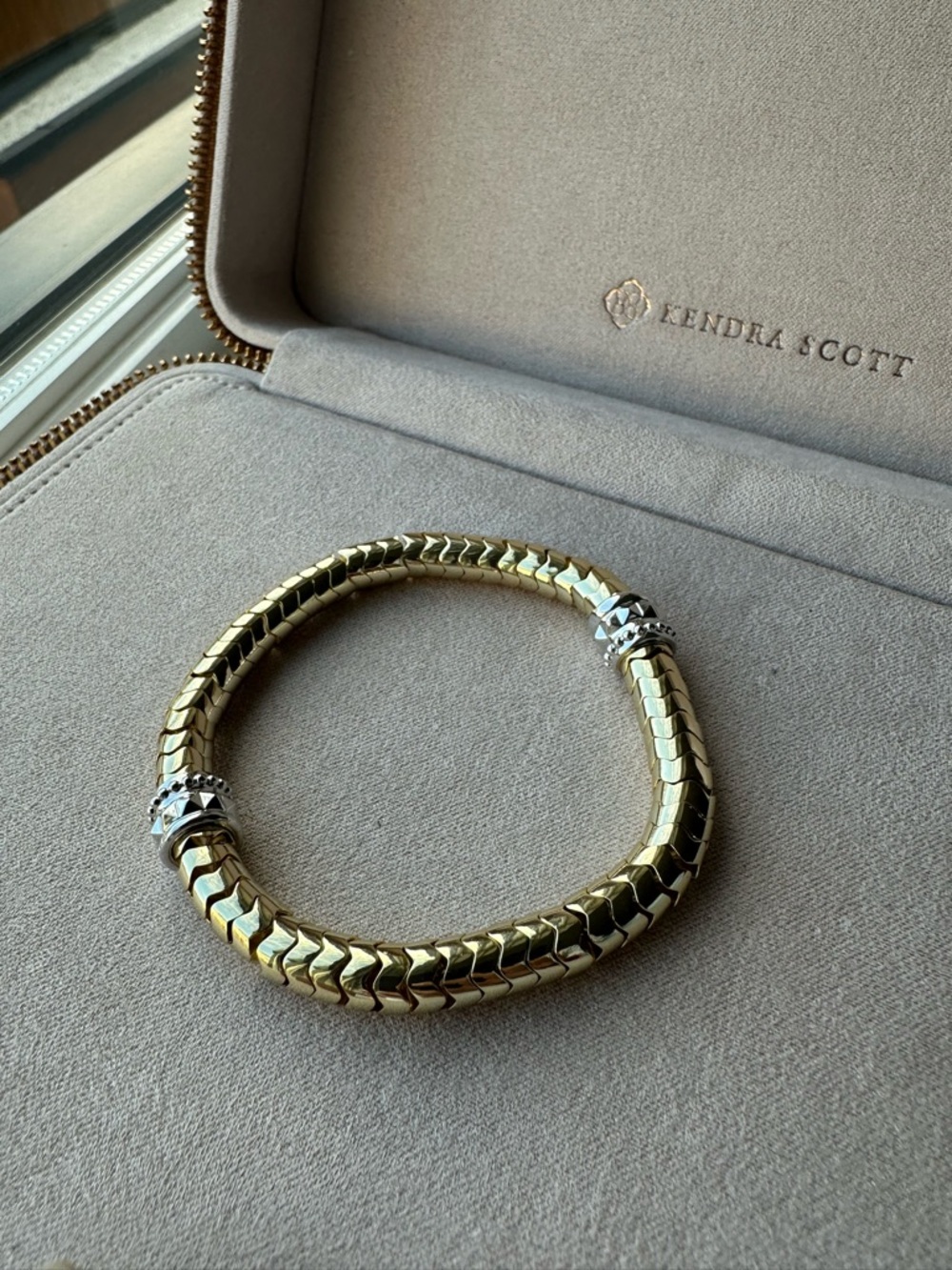 Kendra Scott Gold and Silver Segmented Stretch Bracelet